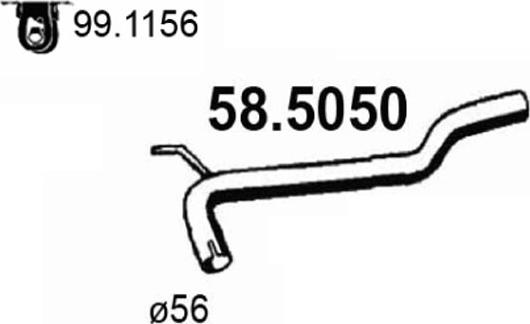 ASSO 58.5050 - Труба выхлопного газа autospares.lv