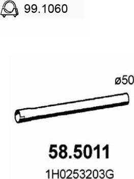 ASSO 58.5011 - Труба выхлопного газа autospares.lv