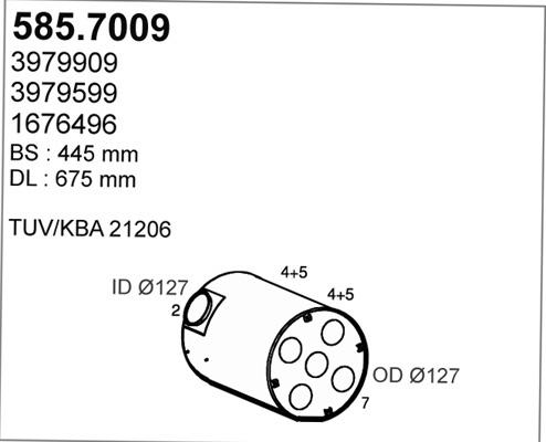 ASSO 585.7009 - Средний / конечный глушитель ОГ autospares.lv