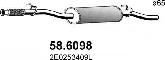 ASSO 58.6098 - Средний глушитель выхлопных газов autospares.lv