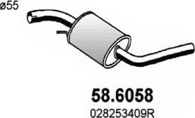 ASSO 58.6058 - Средний глушитель выхлопных газов autospares.lv