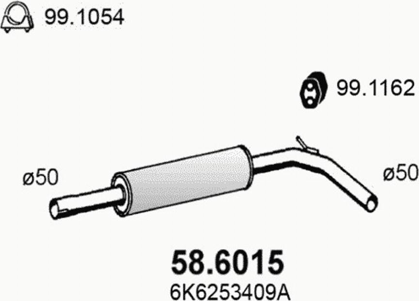 ASSO 586015 - Предглушитель выхлопных газов autospares.lv