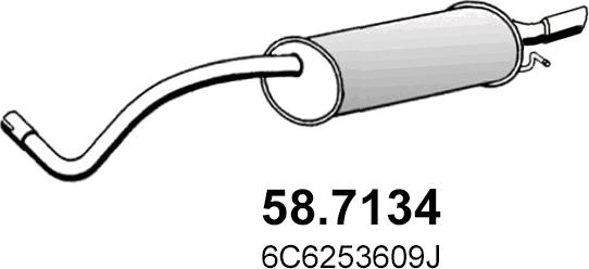 ASSO 58.7134 - Глушитель выхлопных газов, конечный autospares.lv