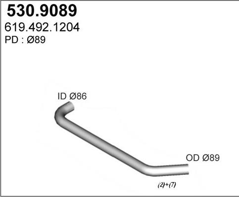 ASSO 530.9089 - Труба выхлопного газа autospares.lv