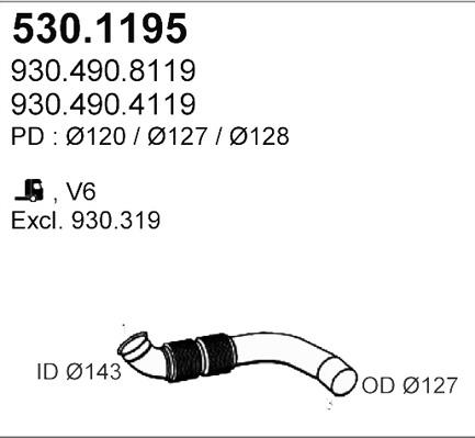 ASSO 530.1195 - Труба выхлопного газа autospares.lv