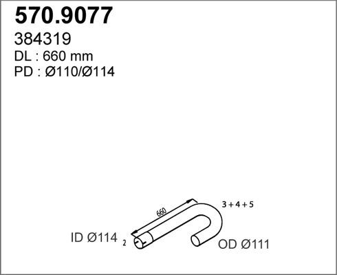 ASSO 570.9077 - Труба выхлопного газа autospares.lv