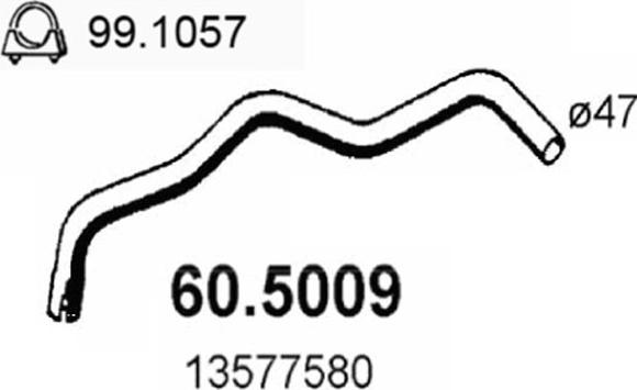 ASSO 60.5009 - Труба выхлопного газа autospares.lv