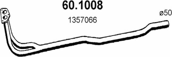 ASSO 60.1008 - Труба выхлопного газа autospares.lv