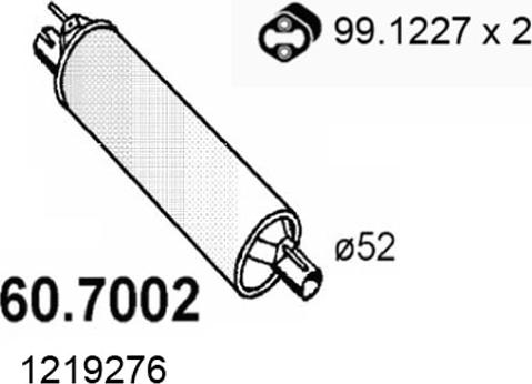ASSO 60.7002 - Глушитель выхлопных газов, конечный autospares.lv