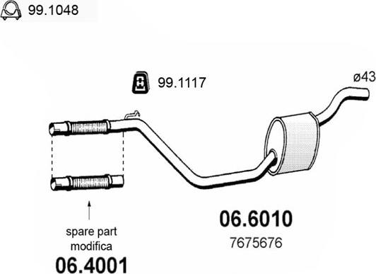 ASSO 06.4001 - Труба выхлопного газа autospares.lv