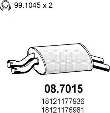 ASSO 08.7015 - Глушитель выхлопных газов, конечный autospares.lv