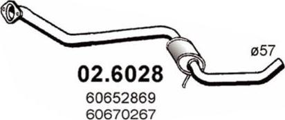ASSO 02.6028 - Средний глушитель выхлопных газов autospares.lv