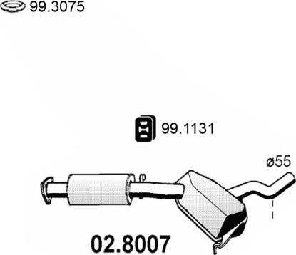 ASSO 02.8007 - Средний / конечный глушитель ОГ autospares.lv