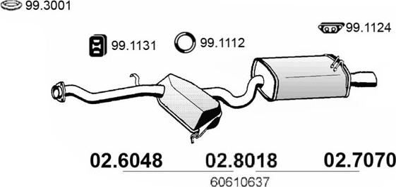 ASSO 02.8018 - Средний / конечный глушитель ОГ autospares.lv