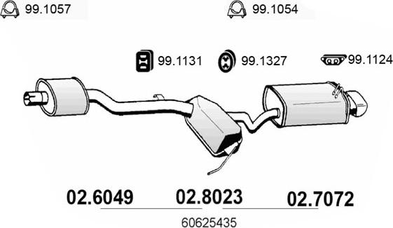 ASSO 02.7072 - Глушитель выхлопных газов, конечный autospares.lv