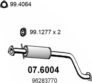 ASSO 07.6004 - Средний глушитель выхлопных газов autospares.lv