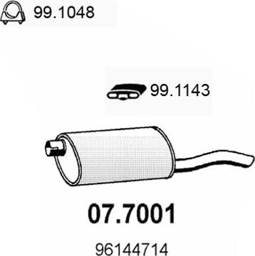 ASSO 07.7001 - Глушитель выхлопных газов, конечный autospares.lv