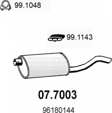 ASSO 07.7003 - Глушитель выхлопных газов, конечный autospares.lv