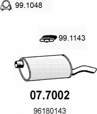ASSO 07.7002 - Глушитель выхлопных газов, конечный autospares.lv