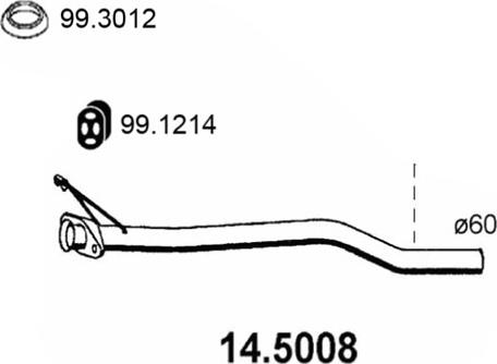 ASSO 14.5008 - Труба выхлопного газа autospares.lv