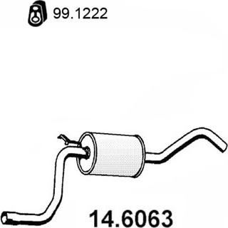 ASSO 14.6063 - Средний глушитель выхлопных газов autospares.lv