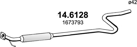 ASSO 14.6128 - Средний глушитель выхлопных газов autospares.lv