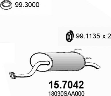 ASSO 15.7042 - Глушитель выхлопных газов, конечный autospares.lv