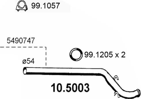 ASSO 10.5003 - Труба выхлопного газа autospares.lv