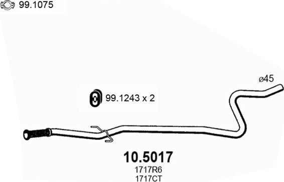 ASSO 10.5017 - Труба выхлопного газа autospares.lv