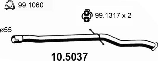 ASSO 10.5037 - Труба выхлопного газа autospares.lv