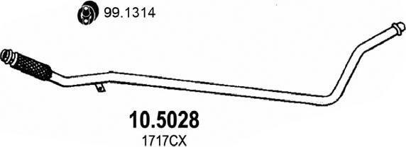 ASSO 10.5028 - Труба выхлопного газа autospares.lv