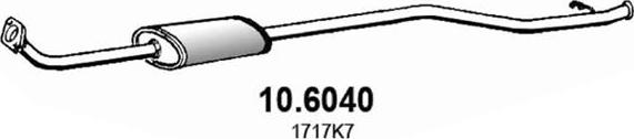 ASSO 10.6040 - Средний глушитель выхлопных газов autospares.lv