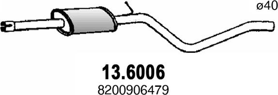 ASSO 13.6006 - Средний глушитель выхлопных газов autospares.lv