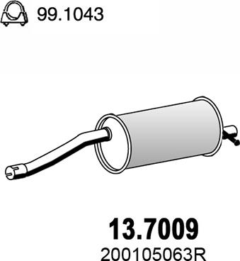 ASSO 13.7009 - Глушитель выхлопных газов, конечный autospares.lv