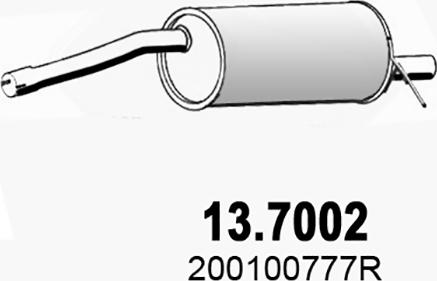 ASSO 13.7002 - Глушитель выхлопных газов, конечный autospares.lv