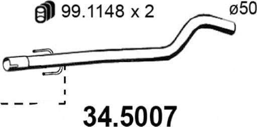 ASSO 34.5007 - Труба выхлопного газа autospares.lv