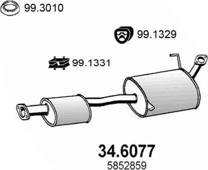 ASSO 34.6077 - Средний глушитель выхлопных газов autospares.lv