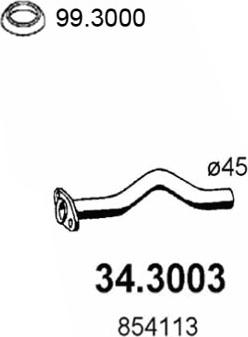 ASSO 34.3003 - Труба выхлопного газа autospares.lv