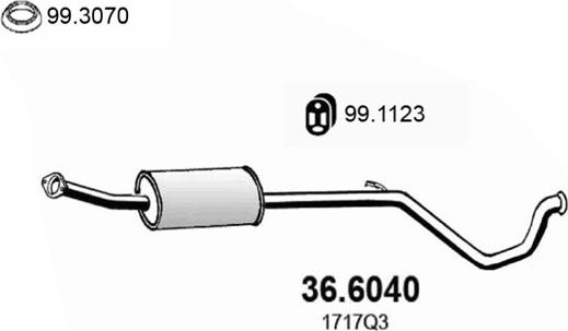 ASSO 36.6040 - Средний глушитель выхлопных газов autospares.lv