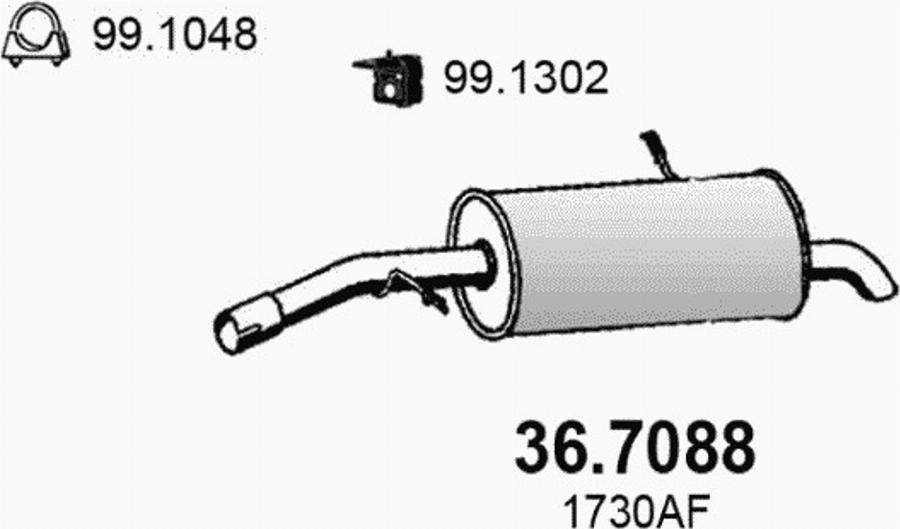 ASSO 36.7088 - Глушитель выхлопных газов, конечный autospares.lv