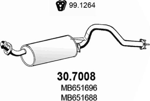 ASSO 30.7008 - Глушитель выхлопных газов, конечный autospares.lv
