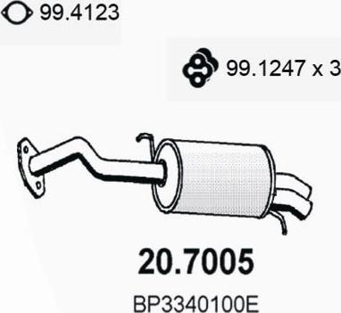 ASSO 20.7005 - Глушитель выхлопных газов, конечный autospares.lv