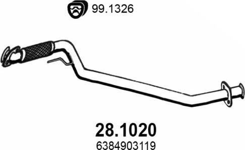 ASSO 28.1020 - Труба выхлопного газа autospares.lv