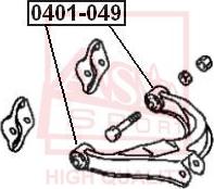 ASVA 0401-049 - Сайлентблок, рычаг подвески колеса autospares.lv