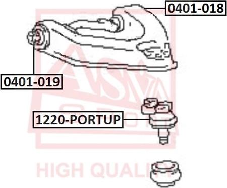 ASVA 0401-019 - Сайлентблок, рычаг подвески колеса autospares.lv