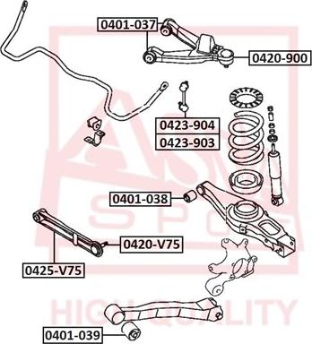 ASVA 0423-904 - Тяга / стойка, стабилизатор autospares.lv