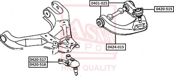 ASVA 0424-015 - Рычаг подвески колеса autospares.lv