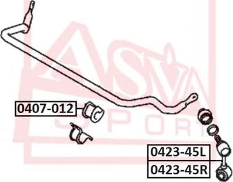 ASVA 0423-45R - Тяга / стойка, стабилизатор autospares.lv