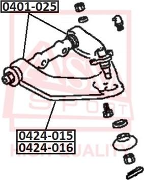 ASVA 0424-016 - Рычаг подвески колеса autospares.lv