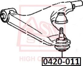 ASVA 0420-011 - Шаровая опора, несущий / направляющий шарнир autospares.lv